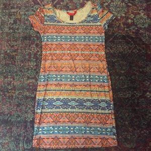 Neon bodycon mini dress